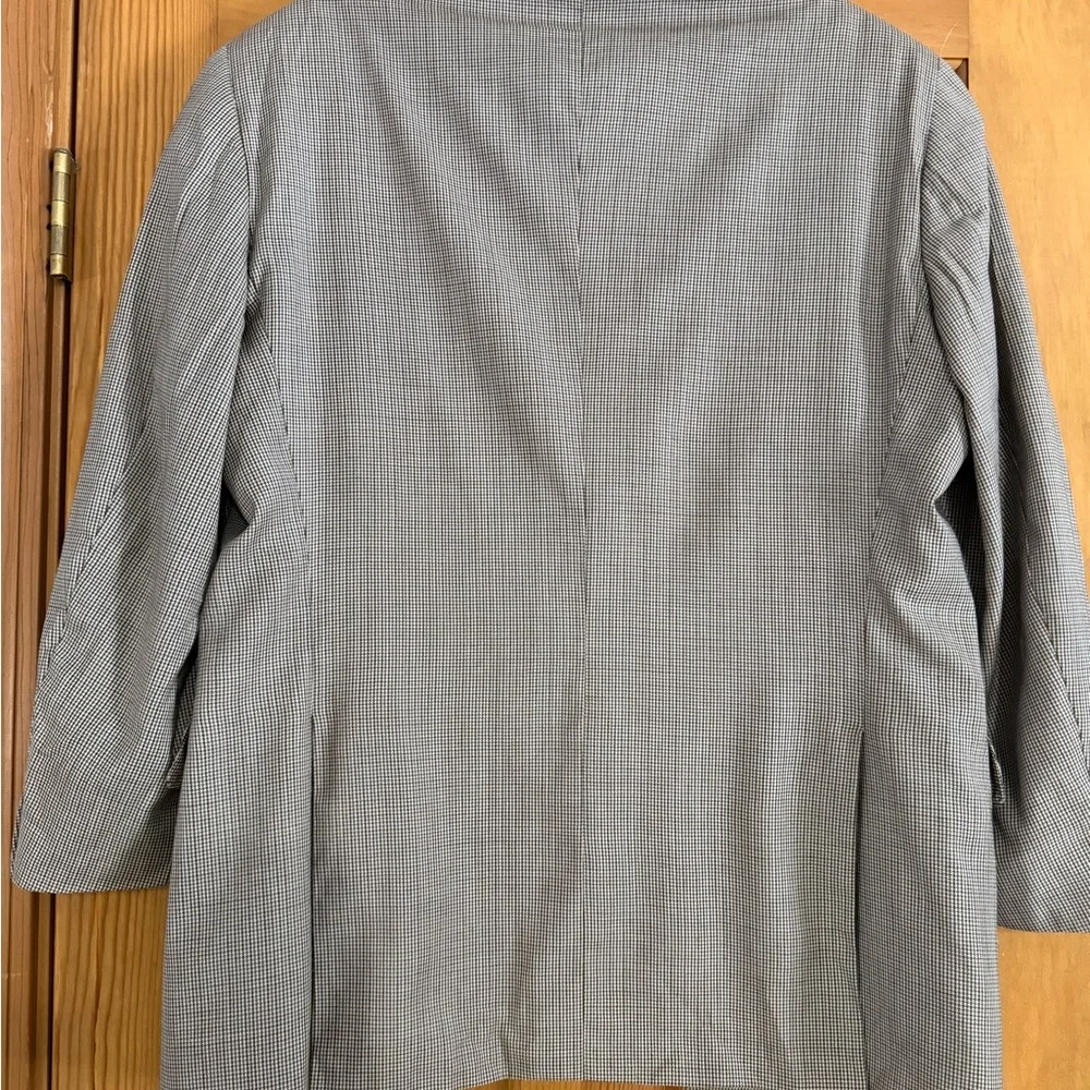 Peter‎ Millar 46R 100% Wool Houndstooth Sport Coat Blazer Brown Blue 2 Button